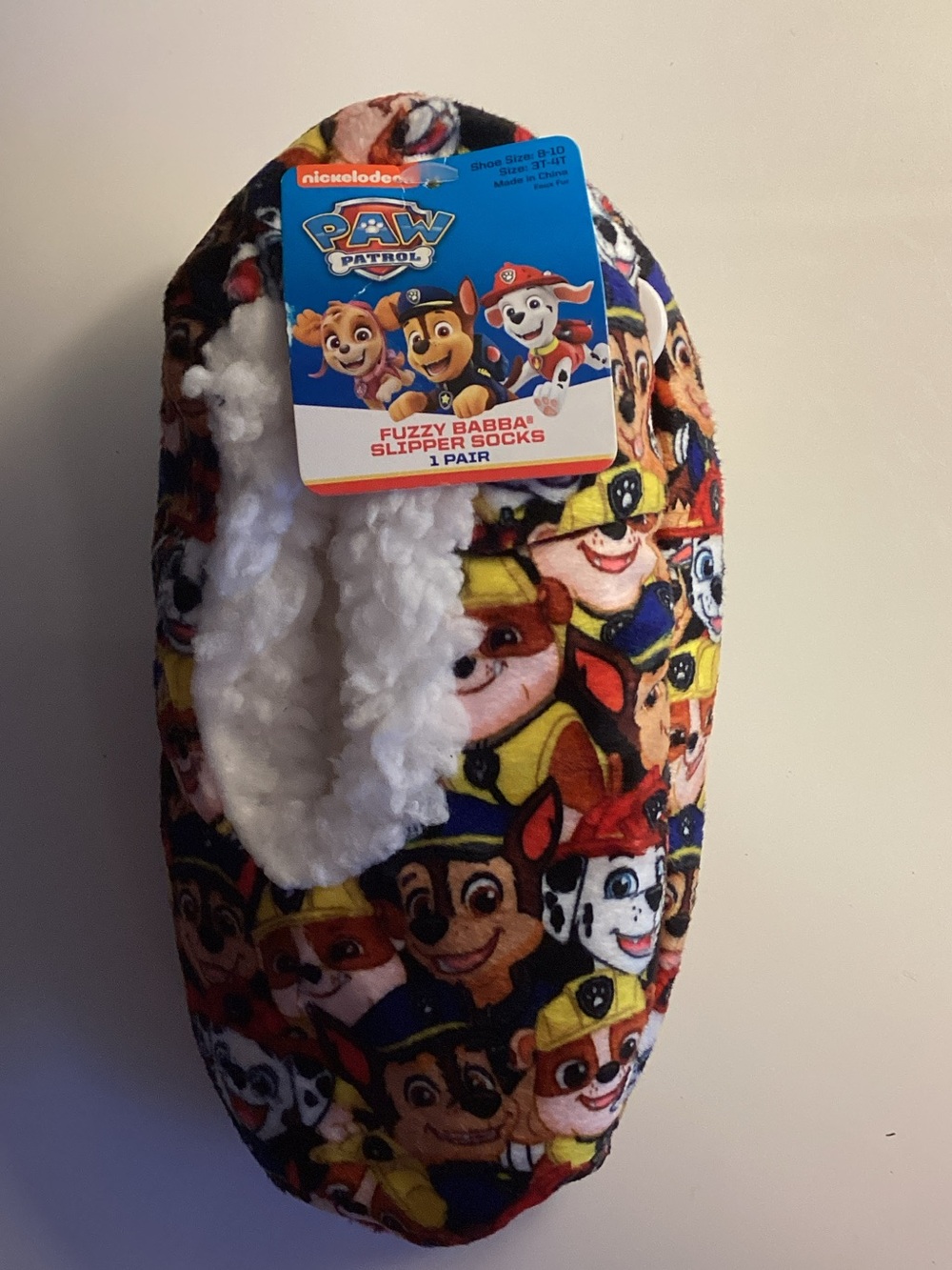 Paw Patrol Kids Fuzzy Slipper Socks - Red, Yellow, Blue, White